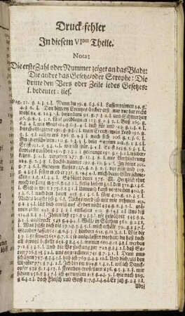 Druck-fehler In diesem VIten Theils.