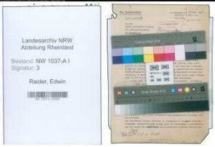 Entnazifizierung Edwin Raider , geb. 21.05.1908 (Gerichtsrat)