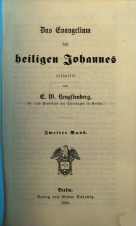 Das Evangelium des heiligen Johannes, 2