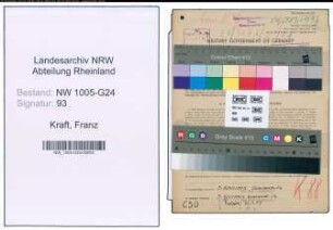Entnazifizierung Franz Kraft , geb. 05.04.1905 (Werkmeister)