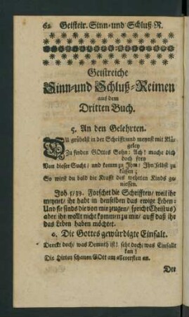 Geistreiche Sinn- und Schluß-Reimen aus dem Dritten Buch ...