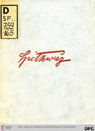 Spitzweg-Ausstellung : 14. oktober bis 12. November 1933