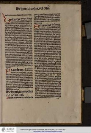 Visum est superius de crimine heresis quod est gravissimum crimen, nunc videndum est de alio crimine videlicet de homicidio...