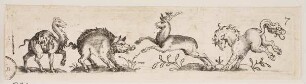 Tierfries mit Dromedar, Schwein, Hirsch und Pferd