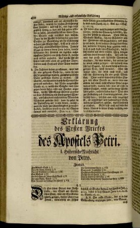 Erklärung des Ersten Briefes Des Apostels Petri