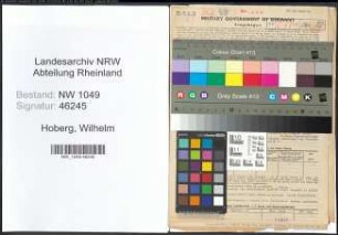 Entnazifizierung Wilhelm Hoberg , geb. 06.10.1887 (Landwirt)