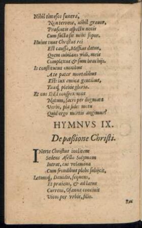 Hymnus IX. De paßione Christi.