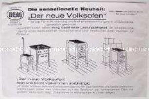 Werbeblatt für einen "Volksofen"