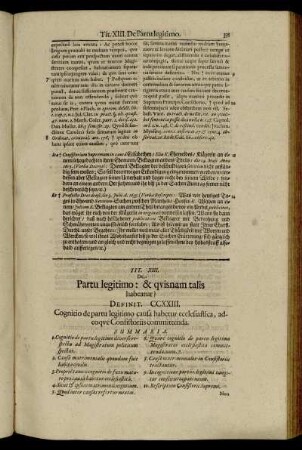 Tit. XIII. De Partu legitimo: & quisnam talis habeatur?