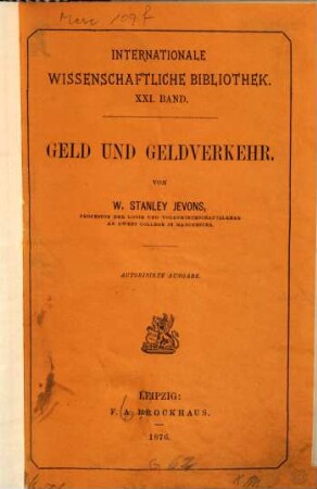 Geld und Geldverkehr