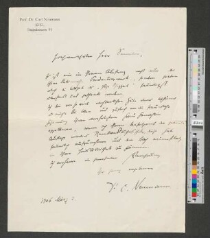 Brief an Werner von Melle