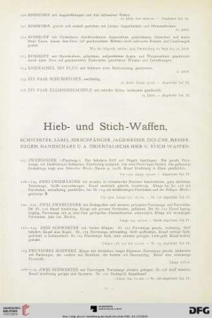 Hieb- und Stich-Waffen (Nr. 117-258)