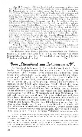 Vom "Elternbund am Johanneum e.V".