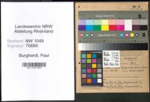 Entnazifizierung Paul Burghardt , geb. 25.06.1902 (Inspektor)