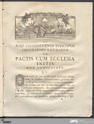 De Jure Constituendi Episcopos Imperatori Germaniæ Ex Pactis Cum Ecclesia Initis Non Competente