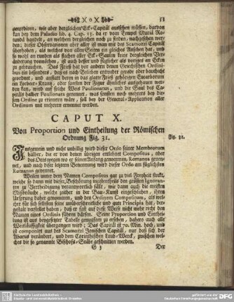 Caput X. Von Proportion und Eintheilung der Römischen Ordnung