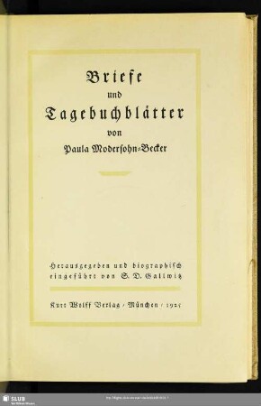 Briefe und Tagebuchblätter