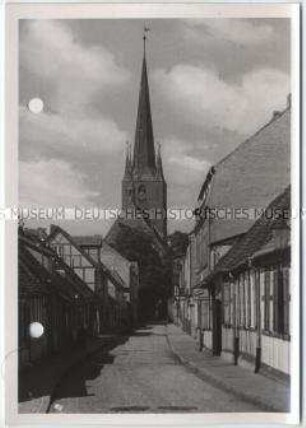 Stendal, Rohrstraße und Kirche St. Petri