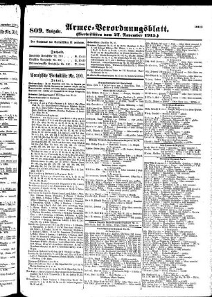 809. Ausgabe. Samstag, 27. November 1915