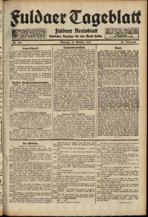 Ausgabe vom Dienstag, den 18. Oktober 1921.