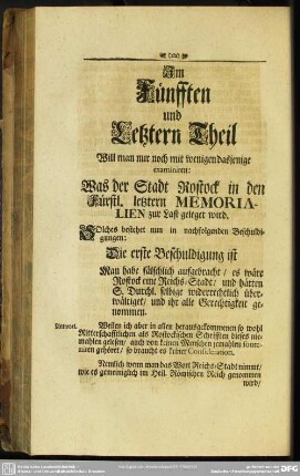 Im Fünfften und Letztern Theil Will man nur noch mit wenigen dasjenige examiniren....