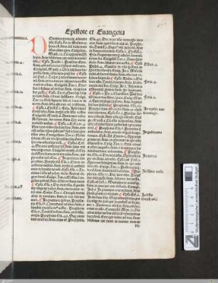 Epistole et Euangelia [= Perikopenordnung für Schriftlesung]
