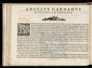 Vorwort an die MUSICES STUDIOSIS von Angelo Gardano