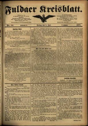 Ausgabe vom Freitag, den 05. Juli 1907.