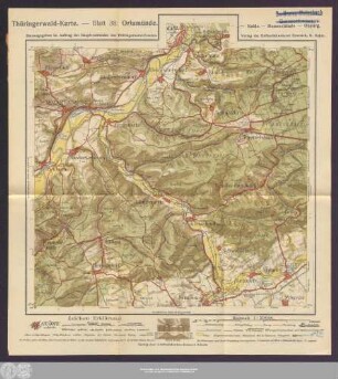 Thüringerwald-Karte. — Blatt 38: Orlamünde. — Kahla — Hummelshain — Oppurg.