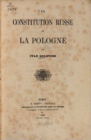 La constitution russe et la Pologne