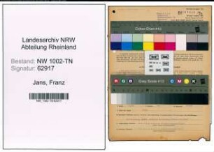 Entnazifizierung Franz Jans , geb. 09.02.1901 (Spediteur)