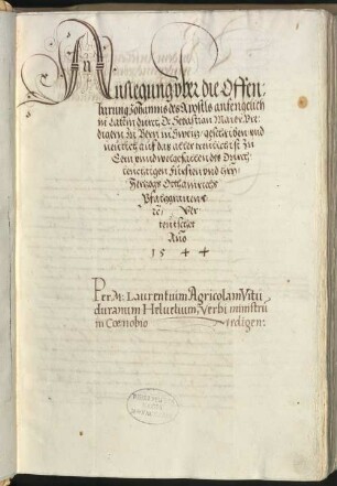 Auslegung der Offenbarung Johannis - BSB Cgm 6592