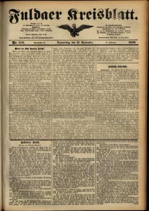 Ausgabe vom Donnerstag, den 23. September 1909.