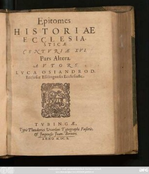 16,2: Epitomes Historiae Ecclesiasticae : Centuria ...