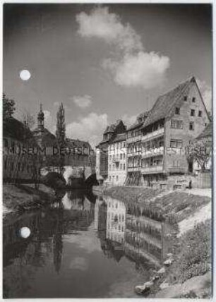 Bamberg, Altes Rathaus, in die Regnitz eingebaut