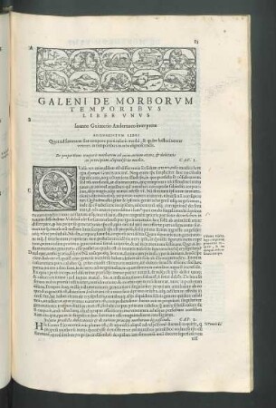Galeni de morborum temporibus liber unus