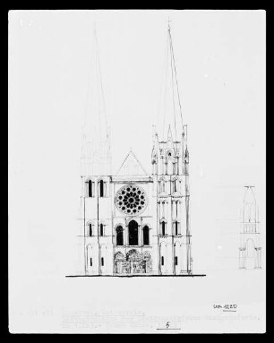 Chartres, Kathedrale, Rekonstruktion der Westfassade um 1220