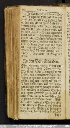 In den Bet-Stunden.
