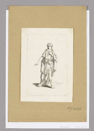 Frau in einem Gewand, Blatt 5 der Folge "Premier Recueill de Figures Drapées"
