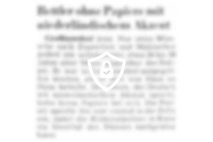 Bettler [Name maskiert] mit niederländischem Akzent