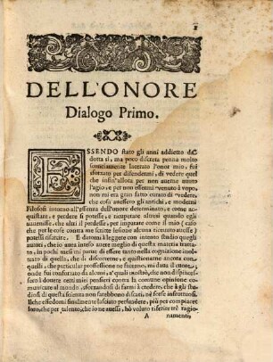 Dell'Onore dialoghi tre