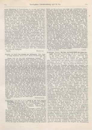 113-114 [Rezension] Kohlbrügge, Hermann Friedrich, Briefe an weil. Prof. Johannes Wichelhaus aus den Jahren 1843 - 1857