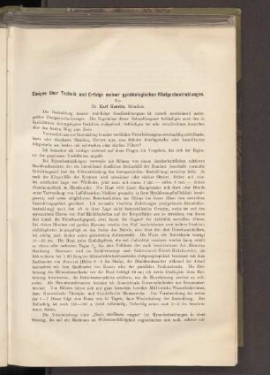 Einiges über Technik und Erfolge meiner gynäkologischen Röntgenbestrahlungen.