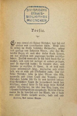 Aus meiner Mappe : Von Eugenie von Soden