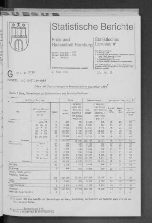Gäste und Übernachtungen im Fremdenverkehr Dezember 1990 : Lfd. Nr. 12