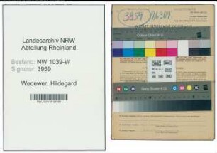 Entnazifizierung Hildegard Wedewer , geb. 08.07.1912 (Diplomhandelslehrer)