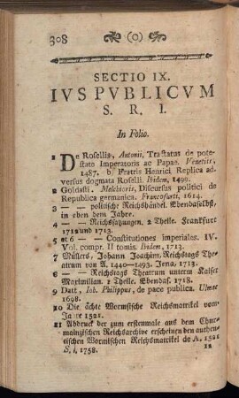 Sectio IX. Ivs Pvblicvm S. R. I.