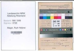 Entnazifizierung Ruth Helene Mager , geb. 08.04.1919 (Saeuglingsschwester)