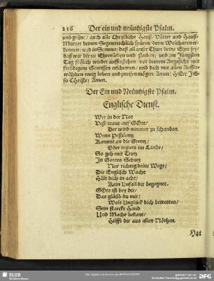 Der Ein und Neuntzigste Psalm. Englische Dienst