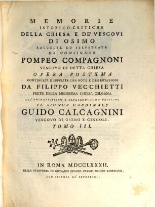 Memorie istorico-critiche della chiesa e de' vescovi di Osimo, 3